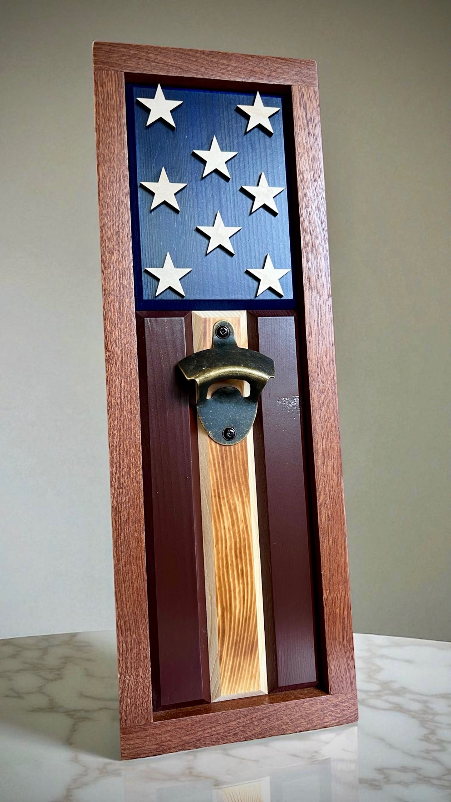 American Flag Wood Bottle Opener Template Set