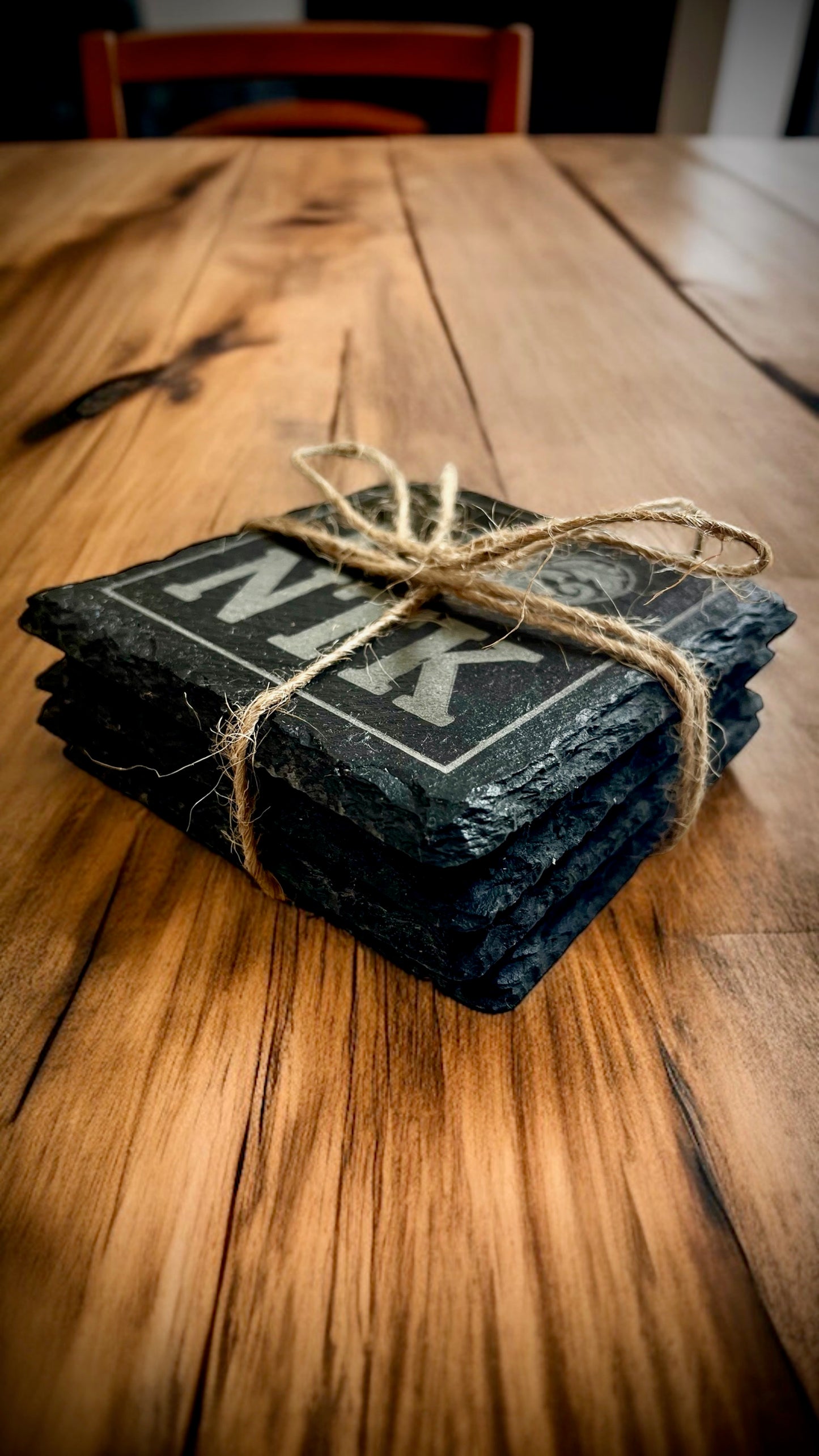 Natick slate coasters, set of 4