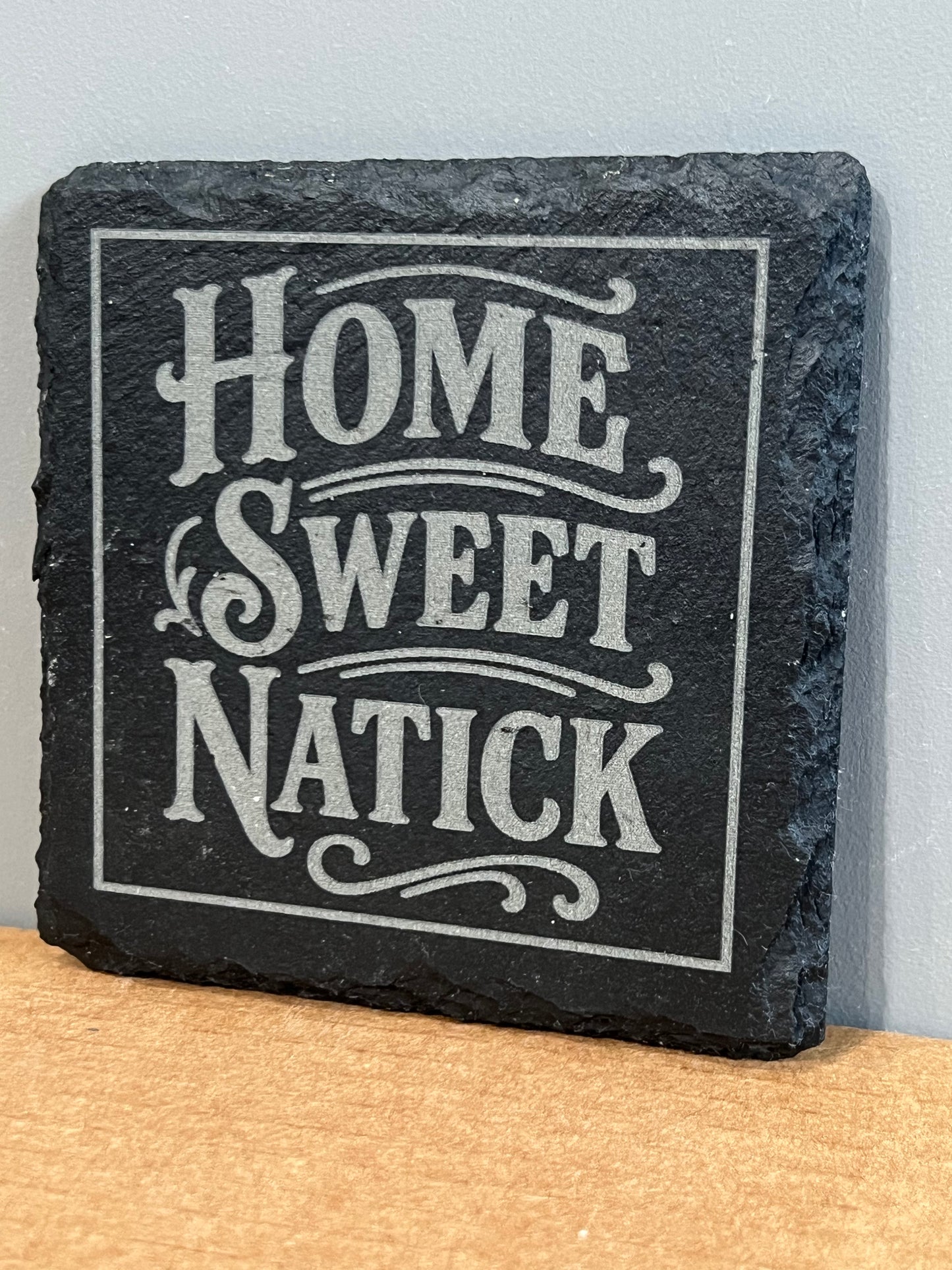 Natick slate coasters, set of 4