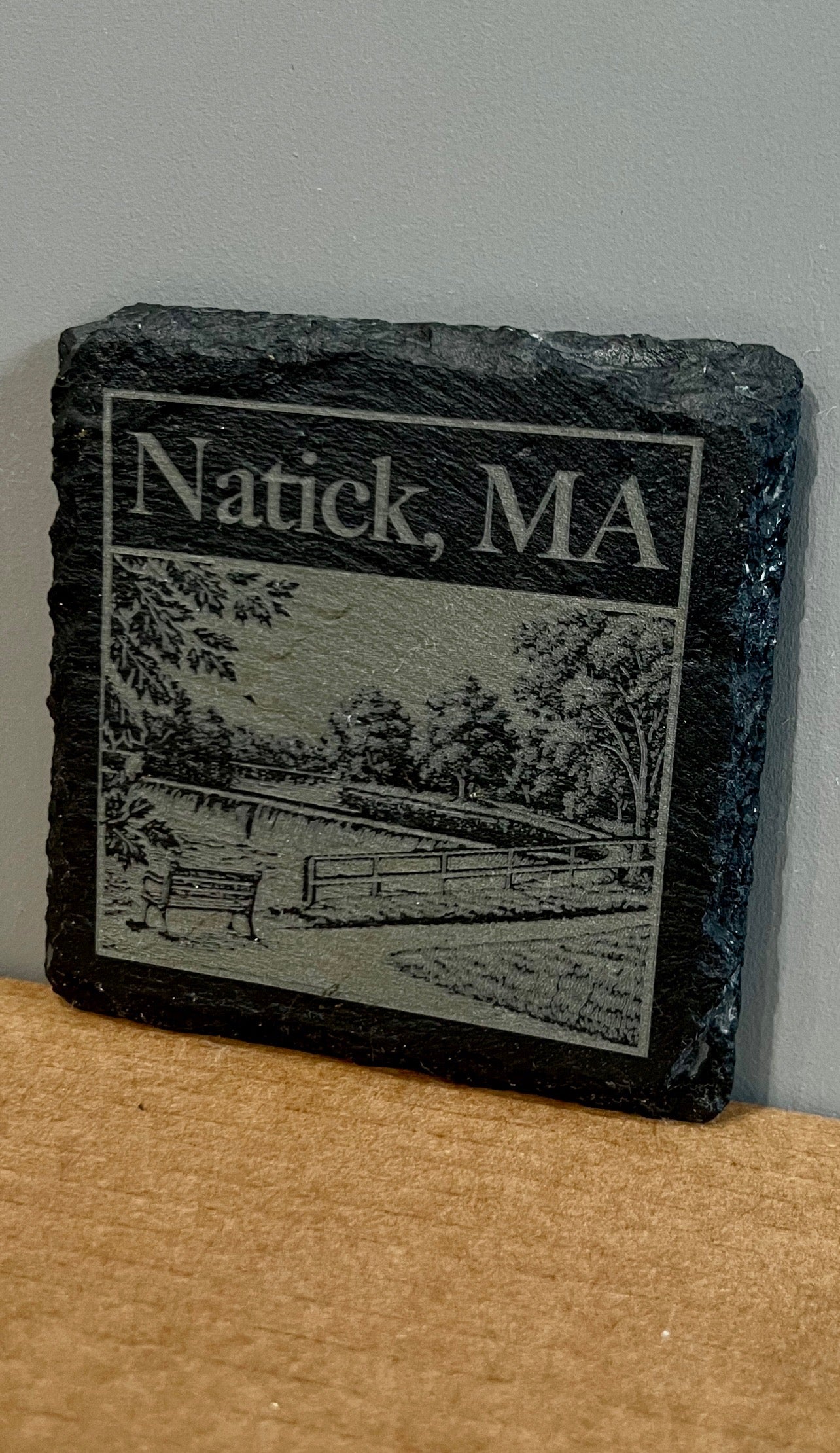 Natick slate coasters, set of 4