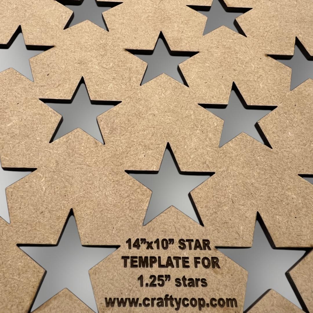 14" x 10"- 50 Star Template for wood American flag