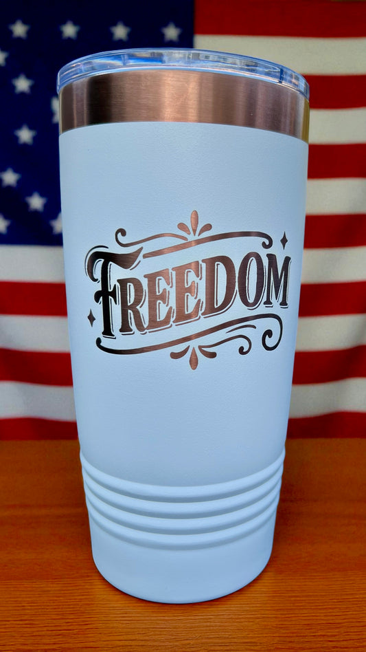 Freedom coffee tumbler mug