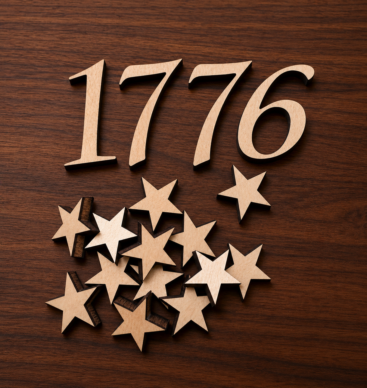 1776 Betsy Ross Bottle Opener REFILL Set- 13 wooden stars & "1776" Number set