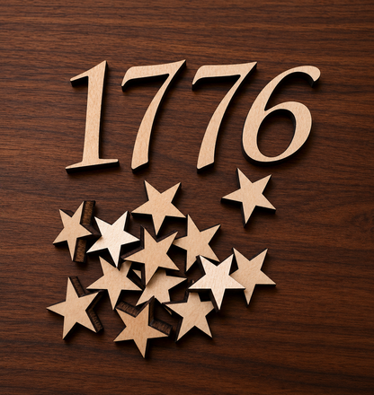 1776 Betsy Ross Bottle Opener REFILL Set- 13 wooden stars & "1776" Number set