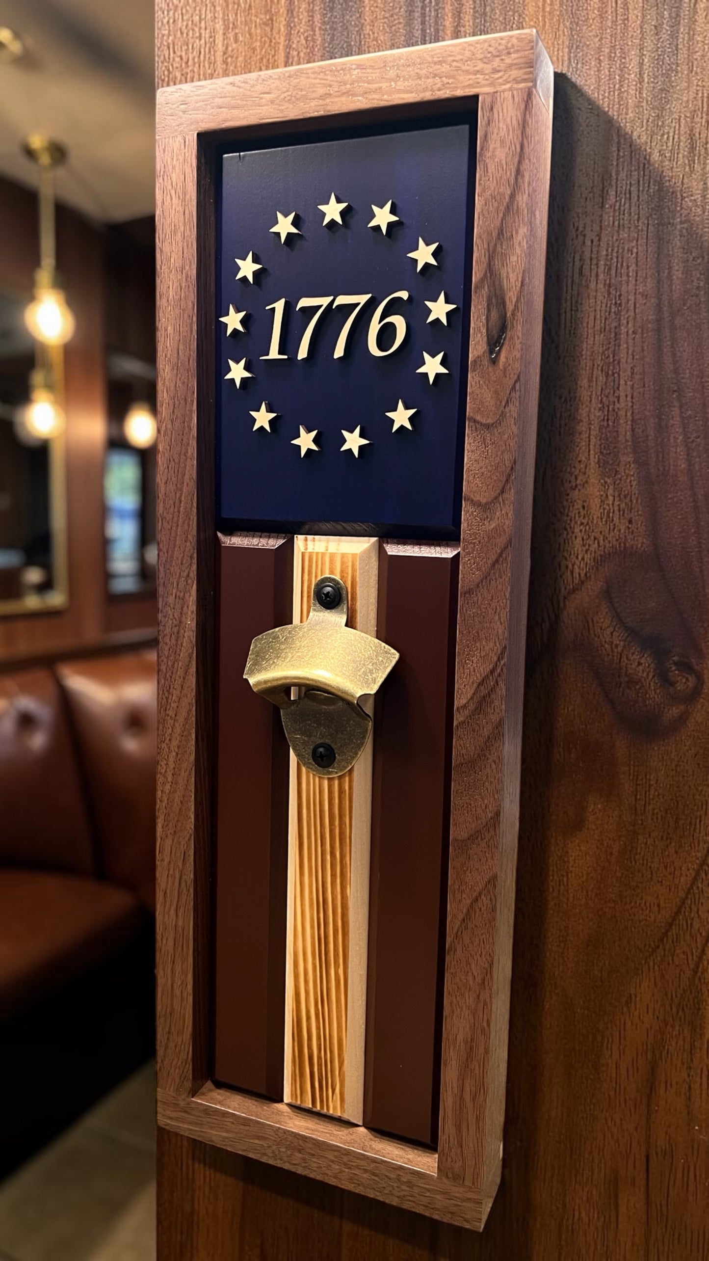 Betsy Ross 1776 Wood Bottle Opener