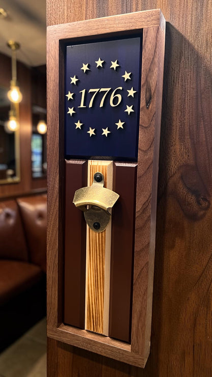 1776 Betsy Ross Bottle Opener REFILL Set- 13 wooden stars & "1776" Number set