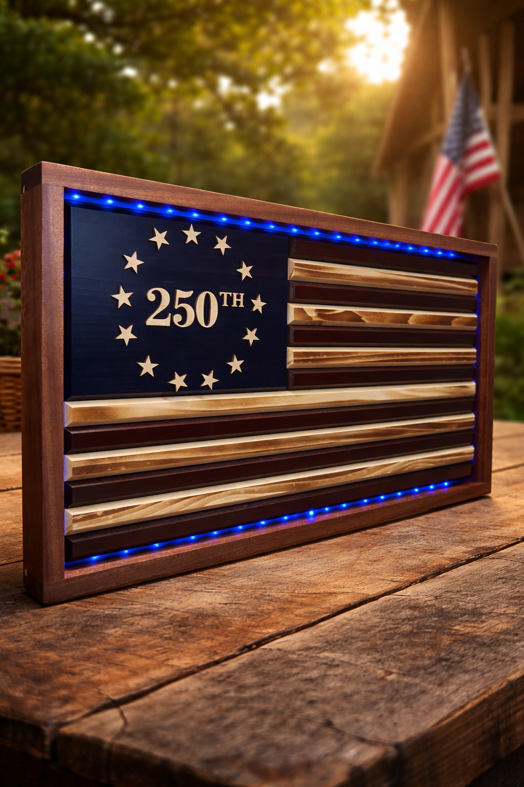 250th Flag Union Template for 14”x 10” Betsy Ross Flag | Includes Adhesive Maple Stars