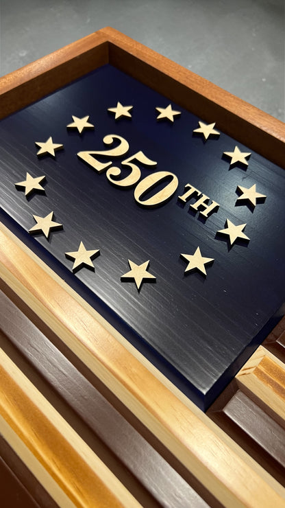 250th Flag Union Template for 14”x 10” Betsy Ross Flag | Includes Adhesive Maple Stars