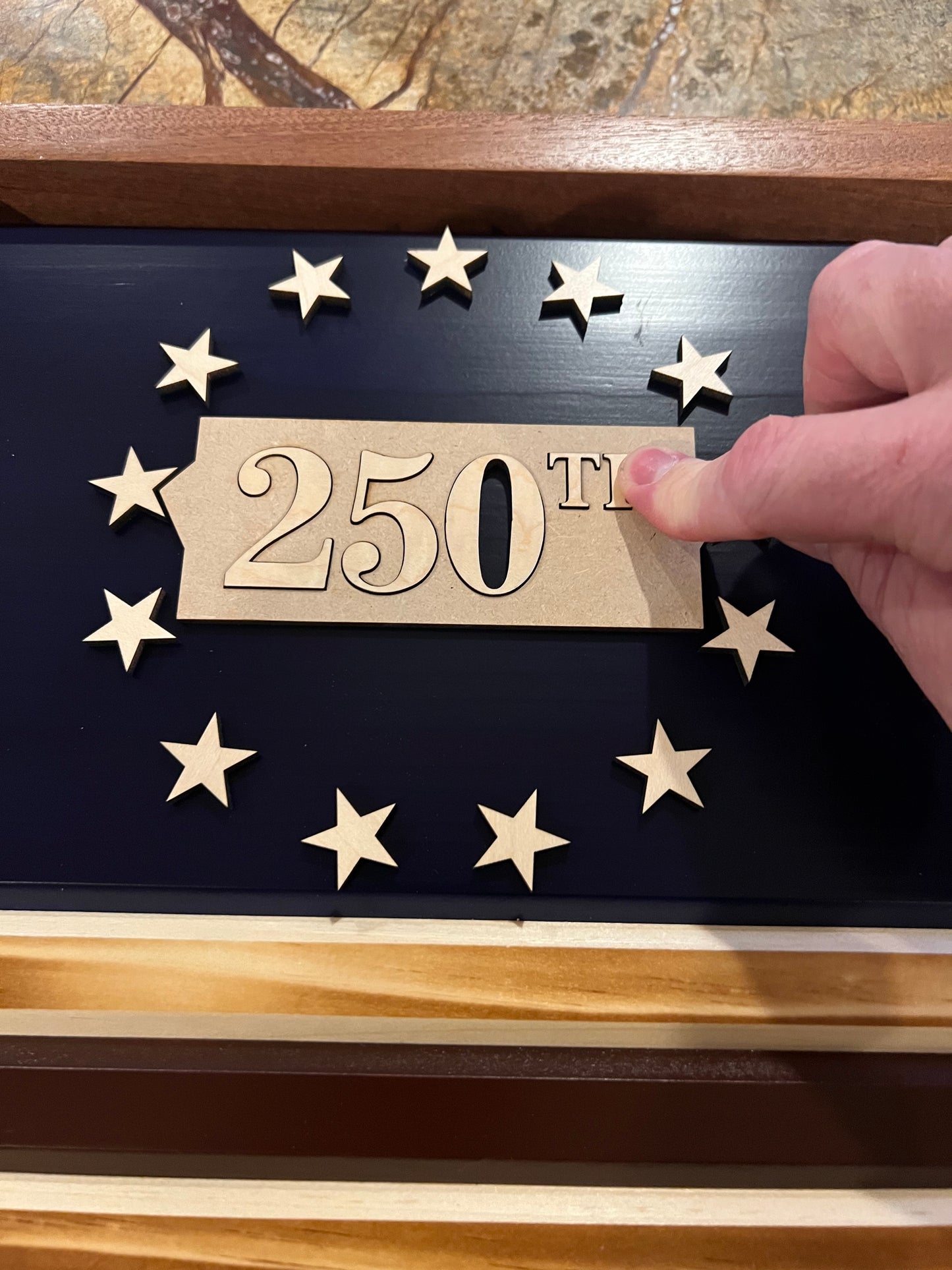 250th Flag Union Template for 14”x 10” Betsy Ross Flag | Includes Adhesive Maple Stars