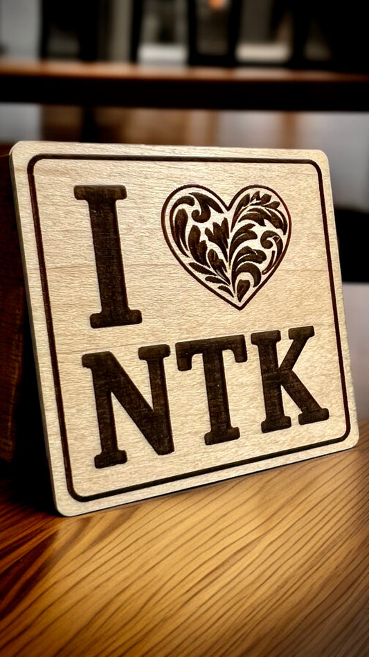 Wood magnet, I love Natick