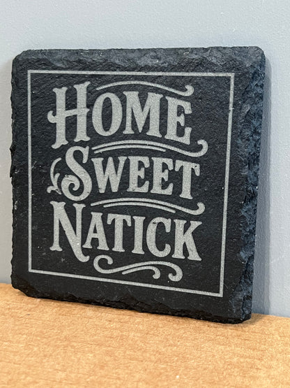 Natick slate coasters, set of 4