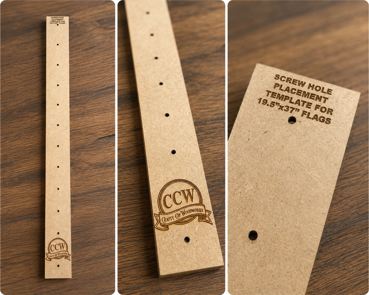Wood flag backer strip template, large