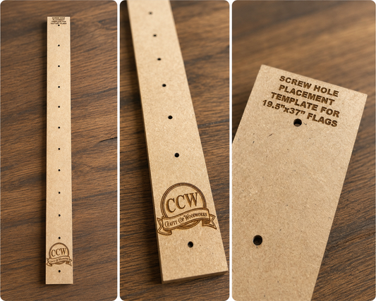 Wood flag backer strip template, large