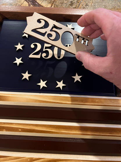 250th Flag Union Template for 14”x 10” Betsy Ross Flag | Includes Adhesive Maple Stars