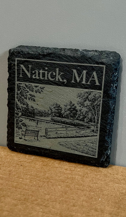 Natick slate coasters, set of 4